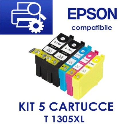 Epson T1305 XL  Cartuccie Compatibili MULTIPACK X5