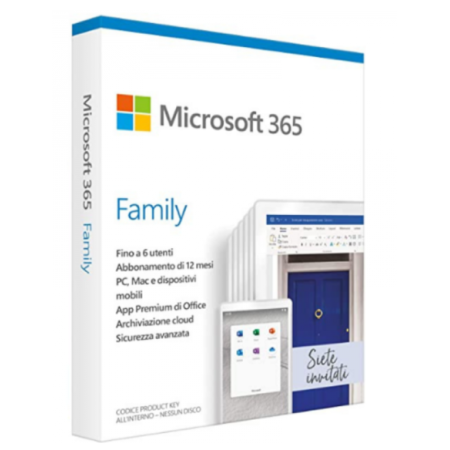 Microsoft 365 Family | 6 Utenti - 1 Anno | Aggiornamenti inclusi