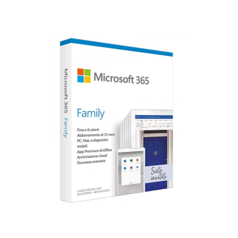 Microsoft 365 Family | 6 Utenti - 1 Anno | Aggiornamenti inclusi