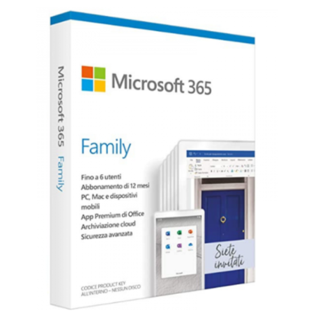 Microsoft 365 Family | 6 Utenti - 1 Anno | Aggiornamenti inclusi