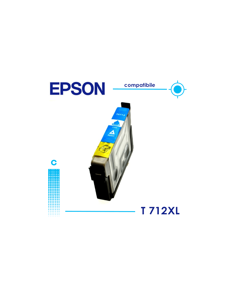 Epson T0712  Cartuccia Compatibile Ciano