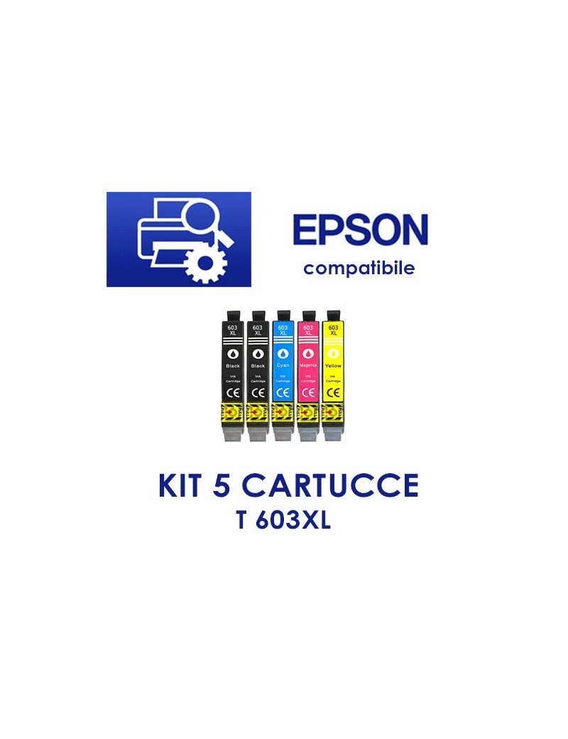 Epson T603XL  Cartuccie INK COMPATIBILI MULTIPACK X5